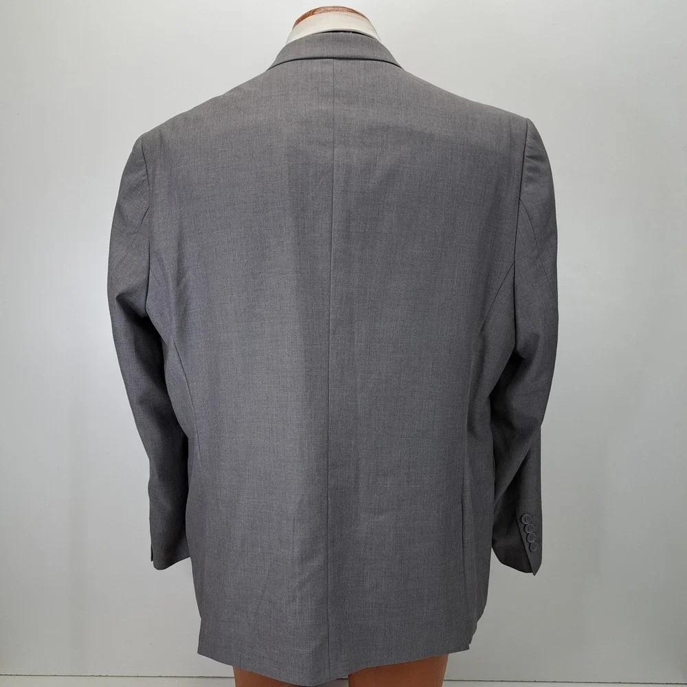 Alain Dupetit Mens 2 Piece Suit Gray Double Breasted 46R Jacket Pants 42x28